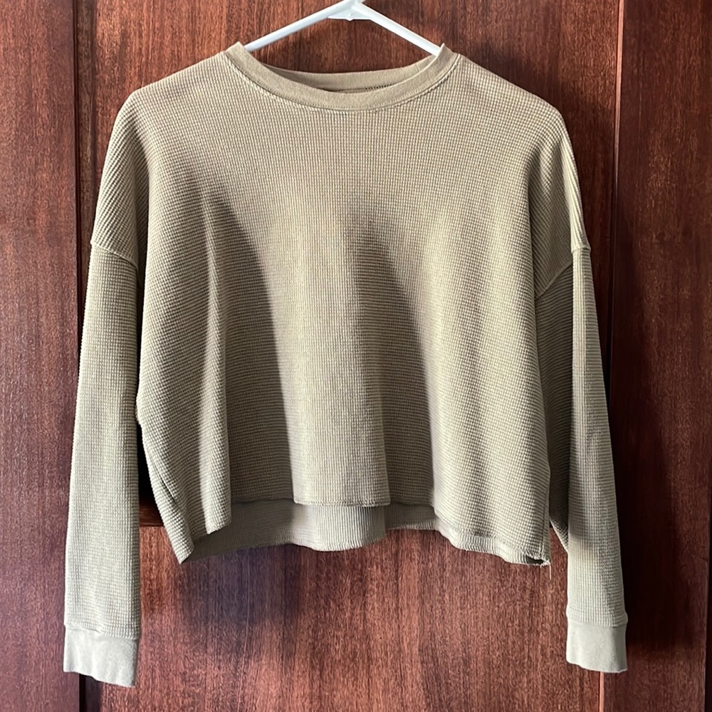 ASOS Waffle Knit Long Sleeve Crop